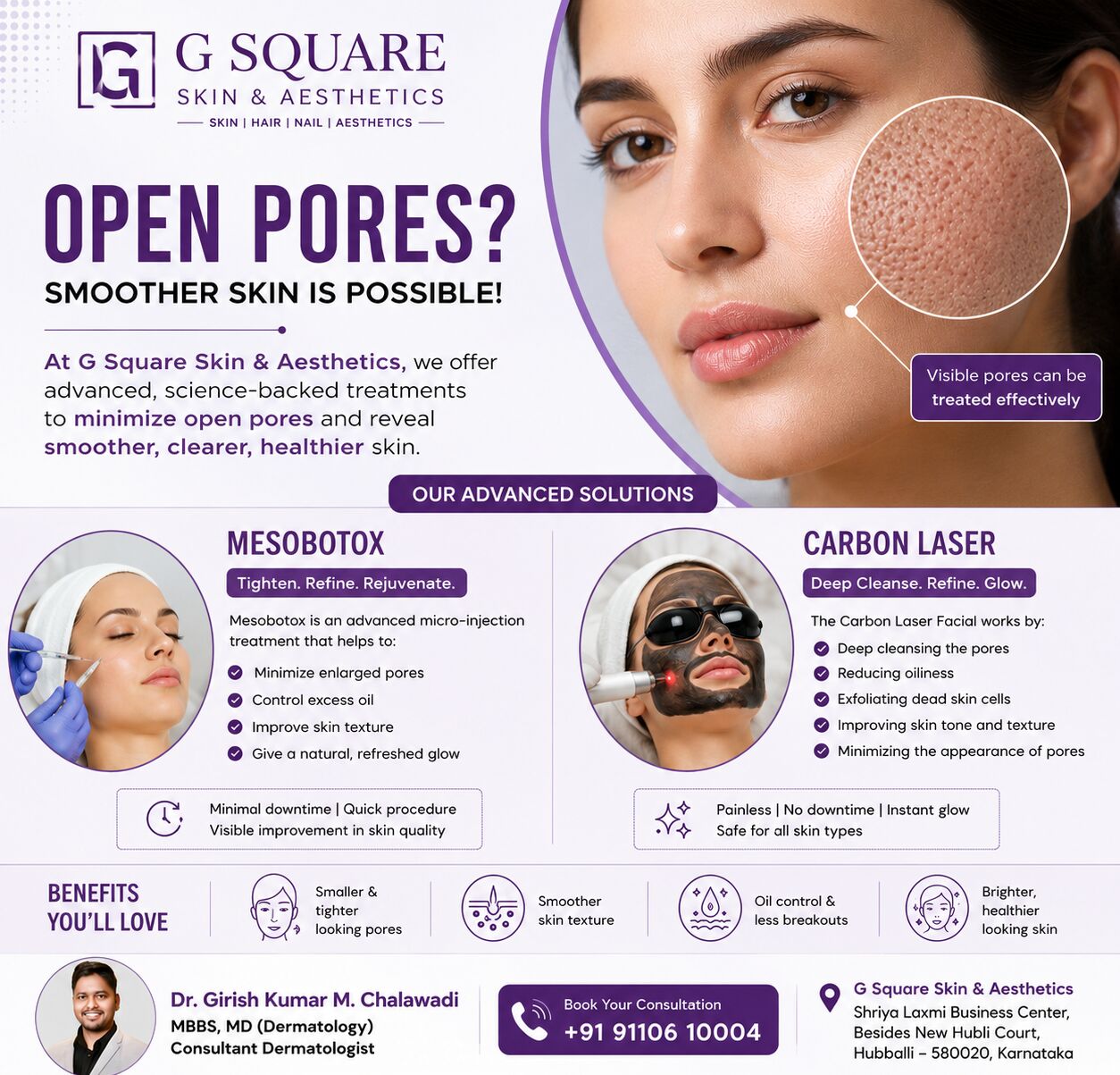 Open Pores: Why They Happen and How Advanced Treatments Like Mesobotox & Carbon Laser Can Help